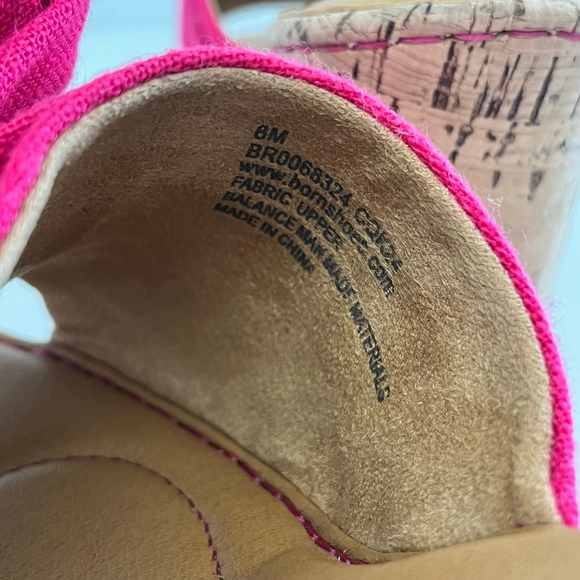 Born Cami Bow Cork Wedge Platform Slide Sandal Pink 8 NWOT - Picture 11 of 13